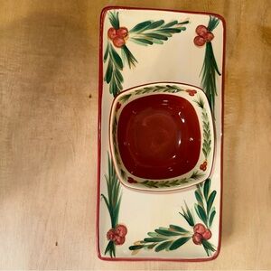 Gail Pittman Floral Ceramic Dining Set - Red and Green